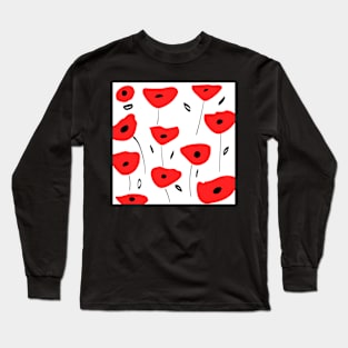 Poppy pattern Long Sleeve T-Shirt